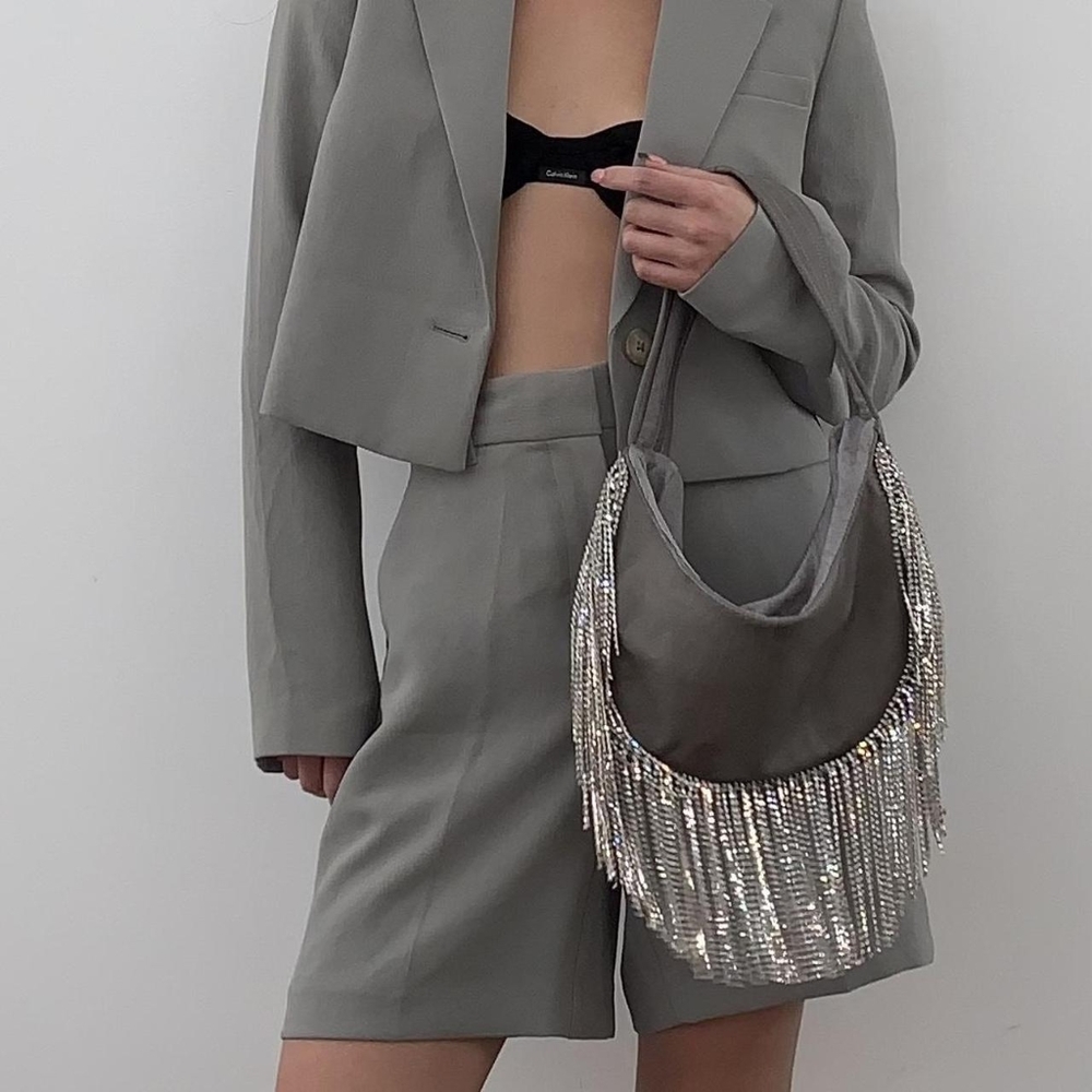 Melisa Minca leather and crystal fringe bag ✨